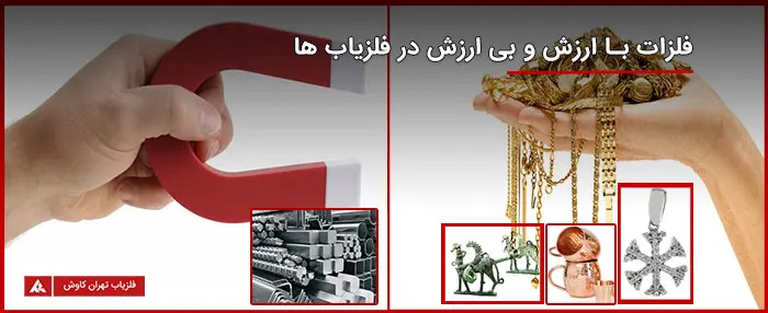 فلزات با ارزش و بی ارزش در تفکیک فلزیاب