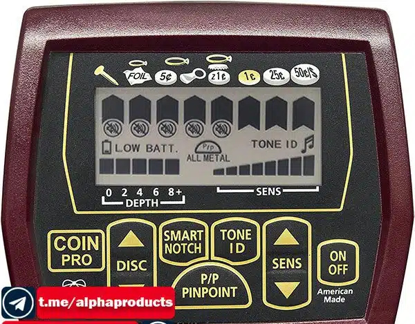فلزیاب White's Coinmaster Pro ساخت شرکت whites انگستان صفحه نمایش فلزیاب White's Coinmaster Pro