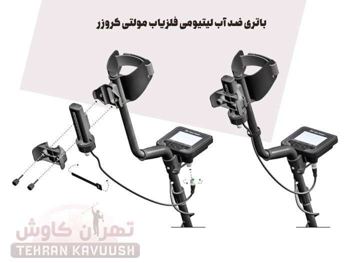 باتری ضد آب دستگاه گنج یاب مولتی کروزر