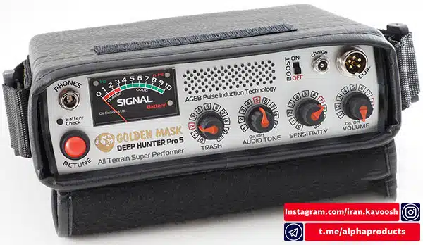 دستگاه فلزیاب Golden Mask Deep Hunter Pro 5 طراحی شده برای تشخیص اجسام فلزی بزرگ و متوسط دستگاه فلزیاب Deep Hunter Pro 5