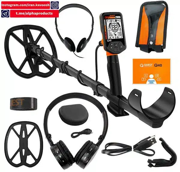 دستگاه فلزیاب Quest Q40 قابلیت کاوش انواع فلزات آهنی و غیرآهنی دستگاه فلزیاب Quest Q40