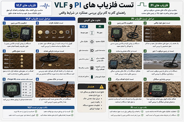 تست فلزیاب پالسی و vlf