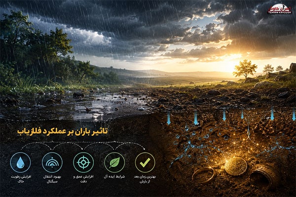 آیا باران روی عملکرد فلزیاب اثر دارد؟